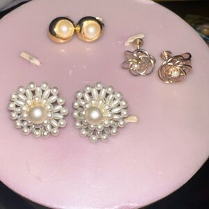 Elegant vintage clip on earrings.
